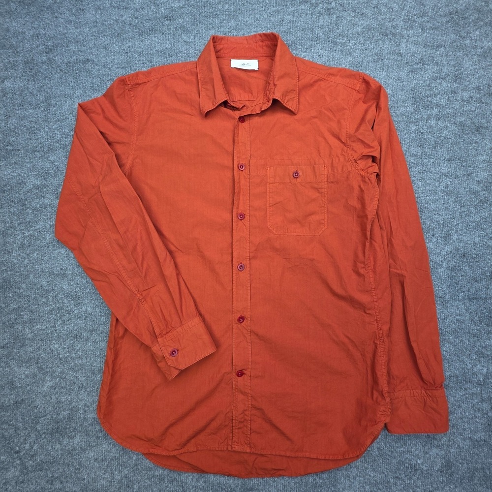 Mr P. Mens Button Up Shirt Men's Large Orange Long Sleeve Cotton Portugal